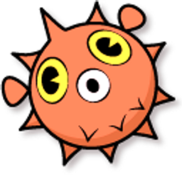 Cuphead Orange and Pink Pufferfish Arrow Cursor