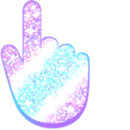 Custom Arrow Cursor Glitter White Purple Blue Hand Cursor