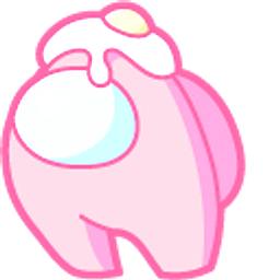 Cute Among Us Pink Character with Egg Hat Arrow Cursor