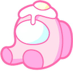 Cute Among Us Pink Character with Egg Hat Hand Cursor