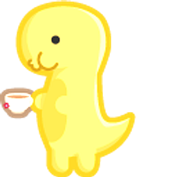 Cute Dino with Cup of Tea Hand Cursor