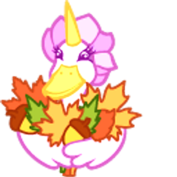 Cute Duck Unicorn Autumn Bouquet Orange Hand Cursor