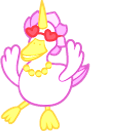 Cute Duck Unicorn Love to Party Purple Heart Red Hand Cursor