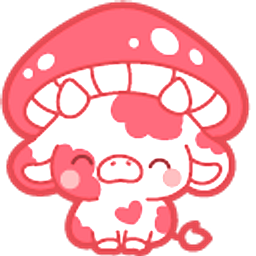 Cute Mushroom and Mushroom Cow Pink Red Hand Cursor