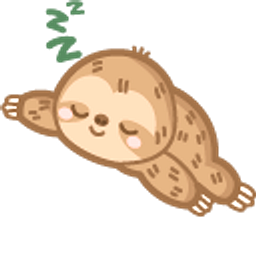 Cute Sloth Sleeping Brown Hand Cursor