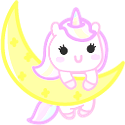 Cute Unicorn on the Moon and Cloud Arrow Cursor