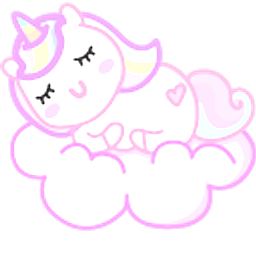 Cute Unicorn on the Moon and Cloud Hand Cursor