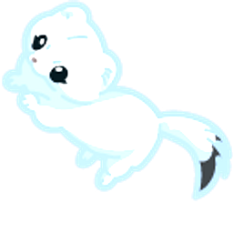 Cute Winter Weasel White Blue Arrow Cursor