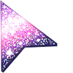 Dark Pink and Purple Unicorn Glitter Arrow Cursor