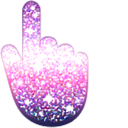 Dark Pink and Purple Unicorn Glitter Hand Cursor