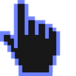Dodger Blue Pixel Hand Cursor