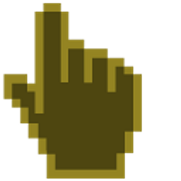 Drab Dark Brown Pixel Hand Cursor