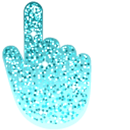 Electric Blue Glitter Hand Cursor