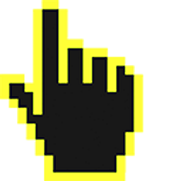 Electric Lime Pixel Hand Cursor