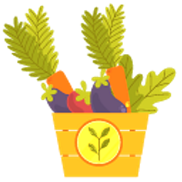 Farmer Box of Vegetables and Hay Orange Hand Cursor