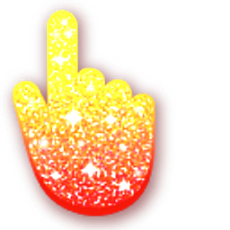 Fire Flame Glitter Red Orange Hand Cursor