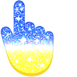 Freedom Blue Energizing Yellow Glitter Hand Cursor
