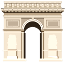 French Flag and Arc de Triomphe Grey Hand Cursor