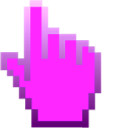 Fuchsia Pixel Hand Cursor