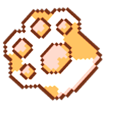 Funny Cat Pixel Paw Orange Arrow Cursor