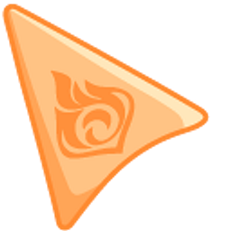 Genshin Impact Pyro on Orange Background Arrow Cursor