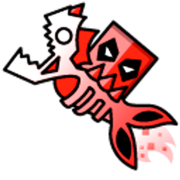 Geometry Dash Cube 56 and Ship 47 Red Hand Cursor