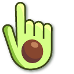 Green Avocado on Green Background Hand Cursor