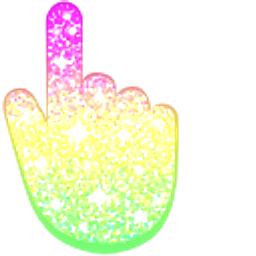 Green Pink Ice Cream Glitter Hand Cursor