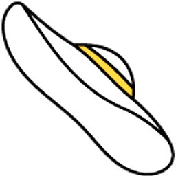Gudetama in Beach Hat White Yellow Arrow Cursor