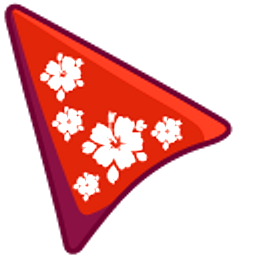 Hawaiian Hibiscus on Red Background Arrow Cursor
