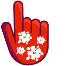 Hawaiian Hibiscus on Red Background Hand Cursor