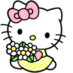 Hello Kitty and Daisies Green Hand Cursor