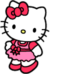 Hello Kitty and Red Butterfly Pink Hand Cursor