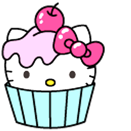 Hello Kitty Cake and Cherry White Pink Hand Cursor