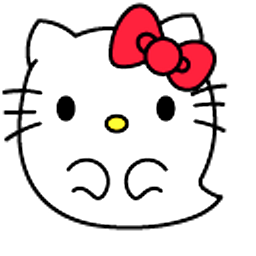 Hello Kitty Ghost White Hand Cursor