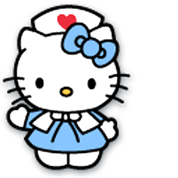 Hello Kitty Nurse Blue Hand Cursor