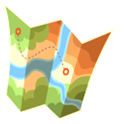 Hiking Map and Backpack Green Arrow Cursor