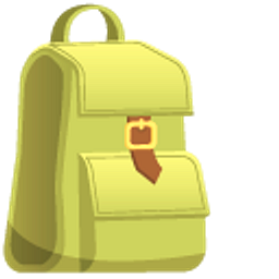 Hiking Map and Backpack Green Hand Cursor