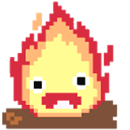 Howl's Moving Castle Calcifer Pixel Orange Fire Hand Cursor
