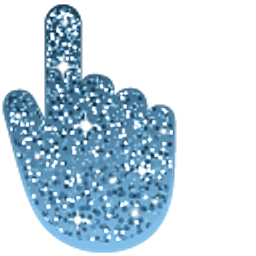Ice Blue Glitter Hand Cursor