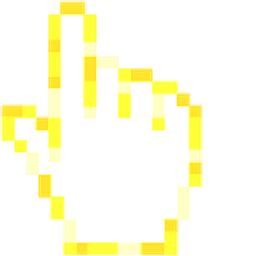 Ivory Yellow Pixel Hand Cursor