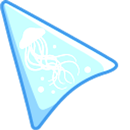 Jellyfish on Blue Background Arrow Cursor