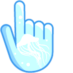 Jellyfish on Blue Background Hand Cursor