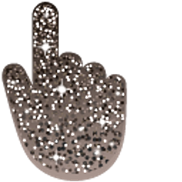Jet Black Glitter Hand Cursor