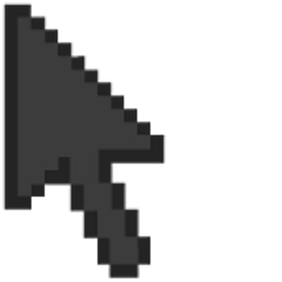 Jet Black Pixel Arrow Cursor