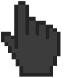Jet Black Pixel Hand Cursor