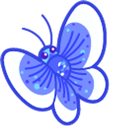 Kawaii Blue Butterfly and Fish Arrow Cursor