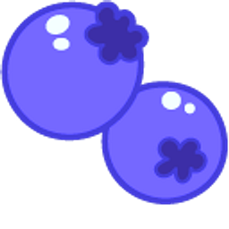 Kawaii Blueberry Cow and Blueberries Blue Arrow Cursor