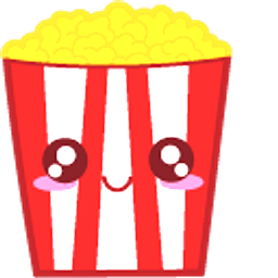 Kawaii Popcorn and Film Red Arrow Cursor