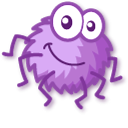 Kawaii Purple and Pink Spiders Purple Arrow Cursor